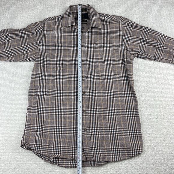 Viyella Shirt Mens M Red/Brown Plaid Wool Blend Flannel Made Canada - Picture 11 of 16